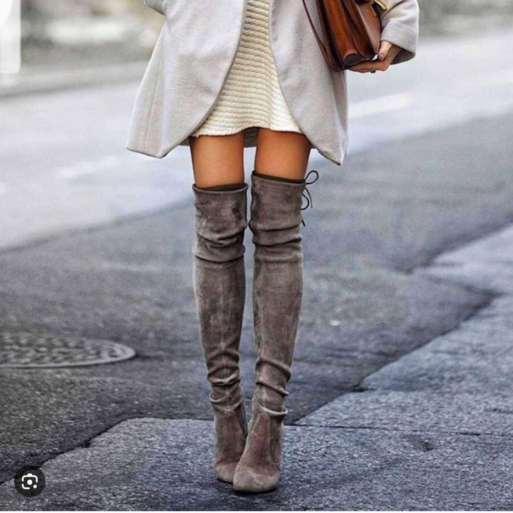Stuart Weitzman Taupe Over-the-Knee Boots